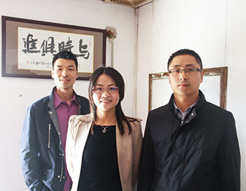 中国建材网来访旭彩网腻子生产工厂